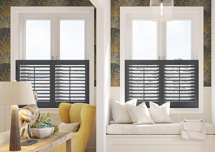 Kensington, Shadow Grey - Cafe Style Plantation Shutter - Image 3